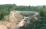 The EU funded Prague-Dresden motorway cutting through the Krušné Hory 
mountains in the Czech Republic